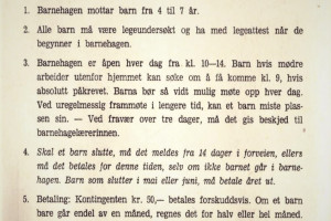 Bilde av Haukerød barnehage - reglement 1962